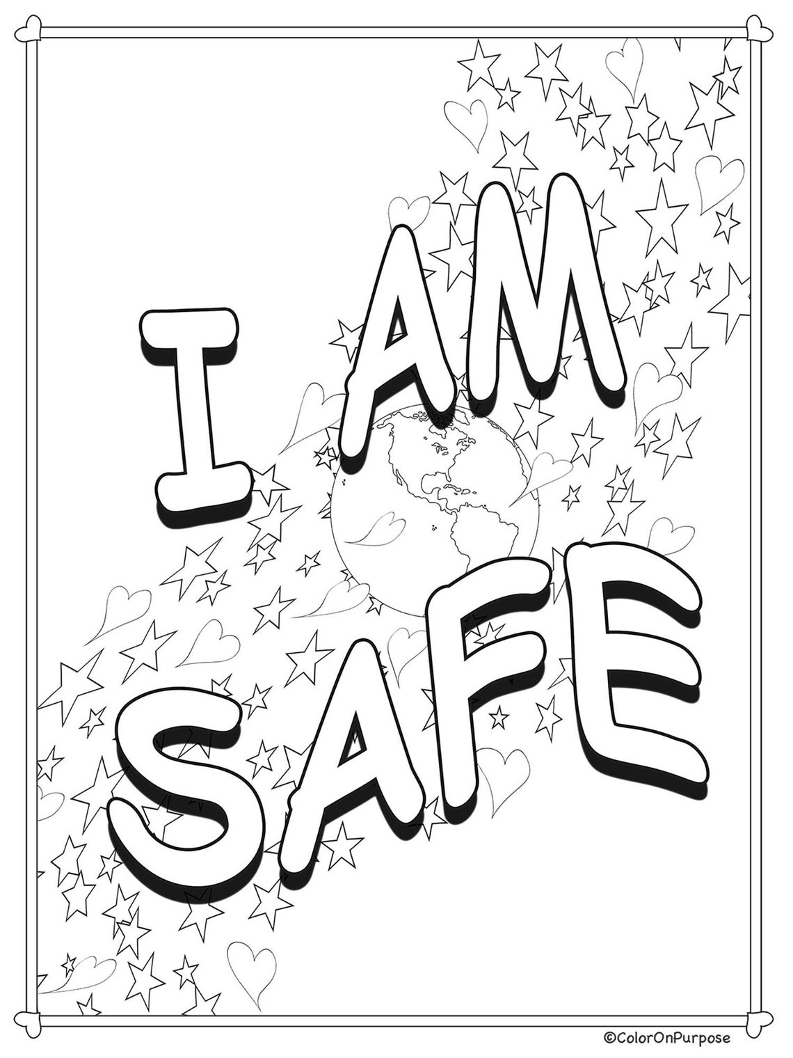 Mental Health Affirmation Coloring Pages. Positive Core Belief