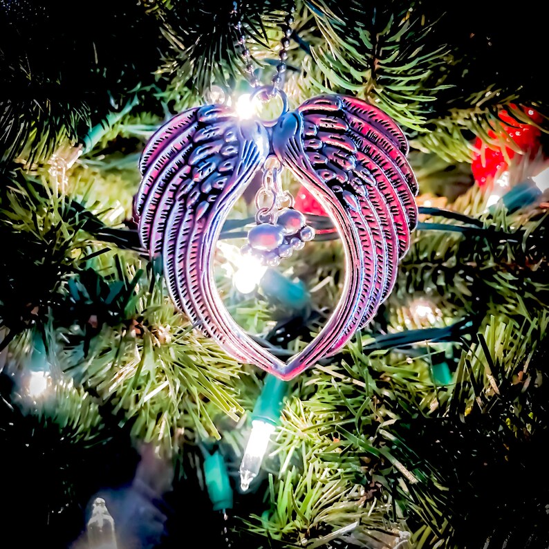 An Open Wing Pet Angel Memorial Christmas Tree Ornament Kitty Paws Open Wings Pet Ornament Gift cat