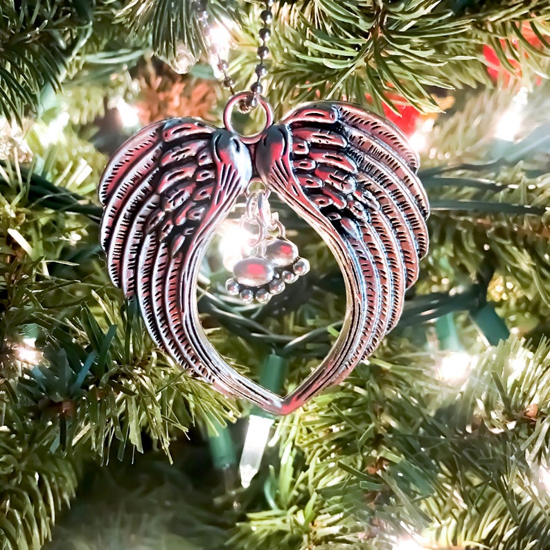 An Open Wing Pet Angel Memorial Christmas Tree Ornament Kitty Paws Open Wings Pet Ornament Gift cat