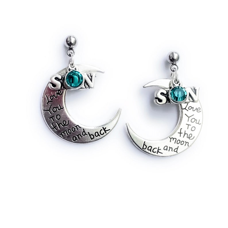 Guardian Angel to the moon and back Memorial Symapthy EarringsMothers Gift