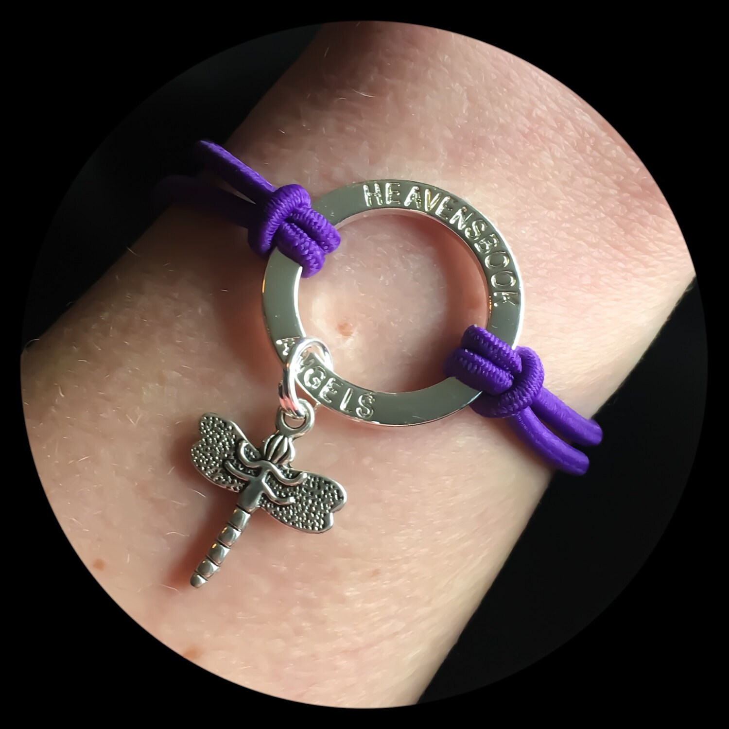 Grief Remembrance Dragonfly Halo Grief Memorial Bracelet Etsy