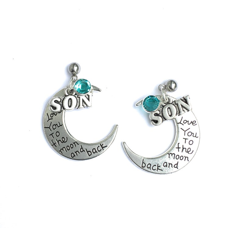Guardian Angel to the moon and back Memorial Symapthy EarringsMothers Gift