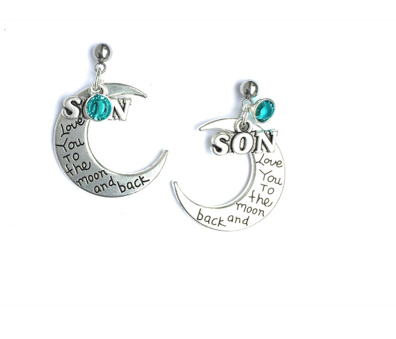 Guardian Angel to the moon and back Memorial Symapthy EarringsMothers Gift