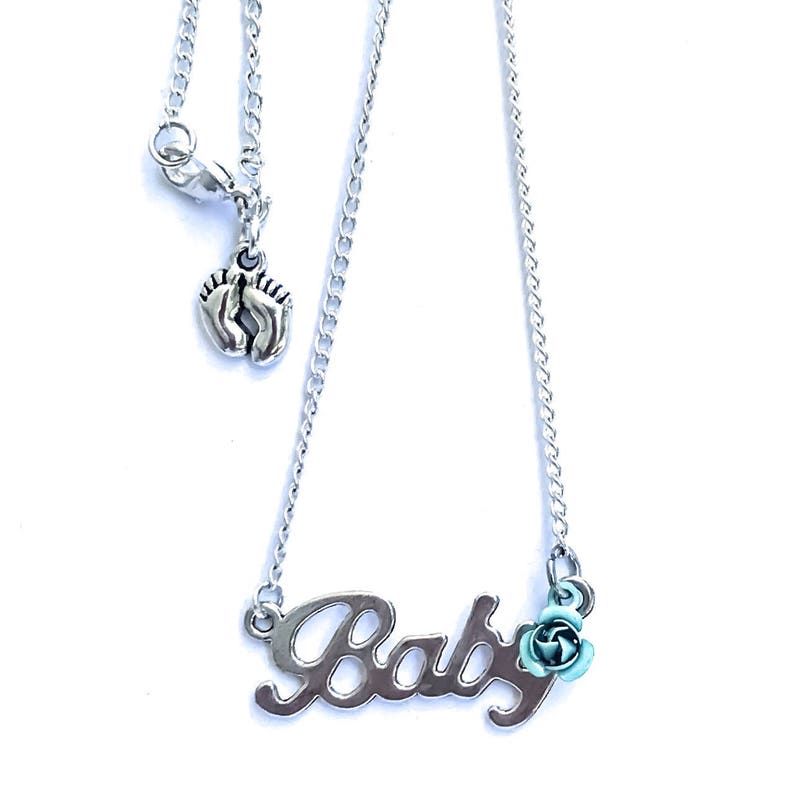 In memory of Baby Infant Loss Gift Baby Rose Footprint Memorial Angel Sympathy NeckacesMothers
