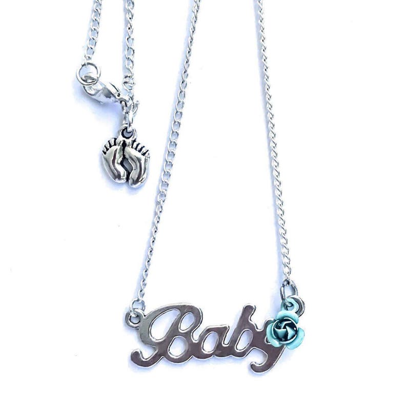 In memory of Baby Infant Loss Gift Baby Rose Footprint Memorial Angel Sympathy NeckacesMothers