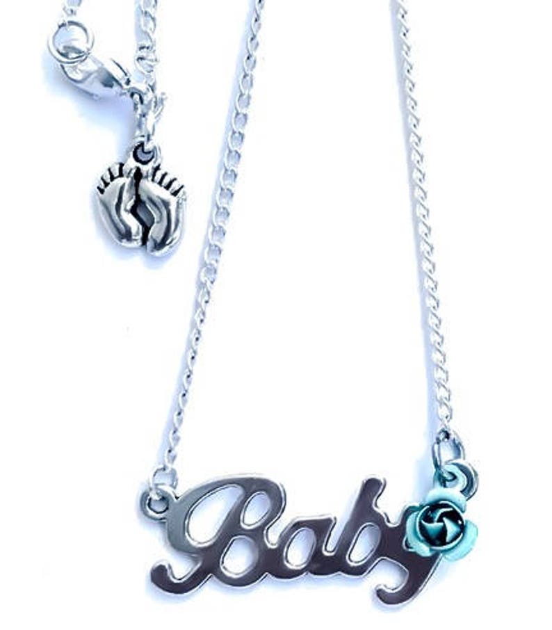 In memory of Baby Infant Loss Gift Baby Rose Footprint Memorial Angel Sympathy NeckacesMothers