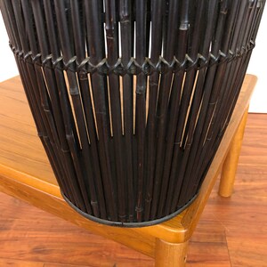 Vintage Asian Black Bamboo Basket image 9