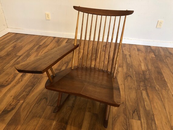 George Nakashima Rocking Chair With Free Shaped Arm Etsy