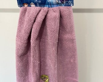 A Frozen Elsa Embroidered  Hanging Hand Towel - Design 101-  Home, Office, Gym, Fathers Day