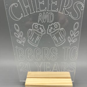 Handmade Engraved Acrylic 21st Birthday Plaque - Design 18 - 21st Birthday gift