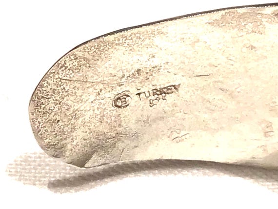 Hammered sterling cuff graduated shape satin fini… - image 3