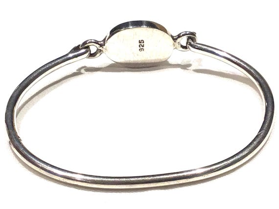 Sterling silver bangle front open can be engraved… - image 2