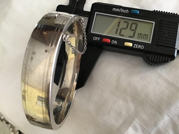 Sterling bangle bracelet engraved pattern front f… - image 6