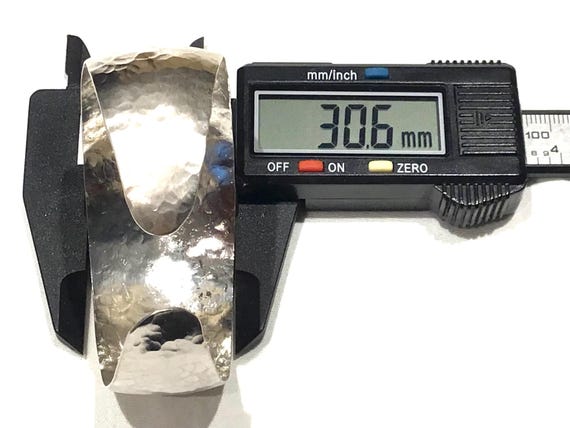 Hammered sterling cuff graduated shape satin fini… - image 5