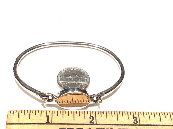 Sterling silver bangle front open can be engraved… - image 3