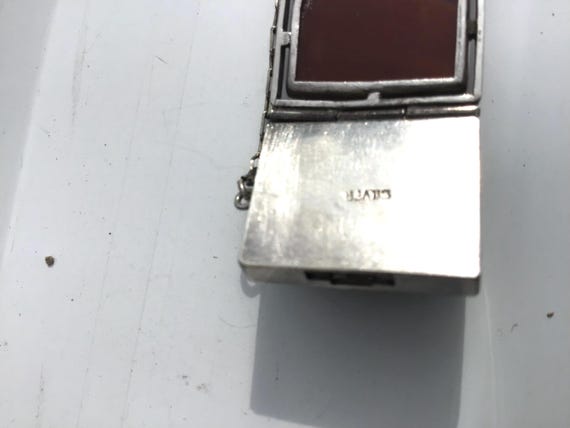 Sterling silver multi gemstone rectangular link b… - image 6