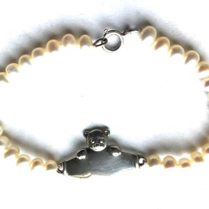 Child’s bracelet sterling ID Pearl can be monogrammed to personalize gift worthy