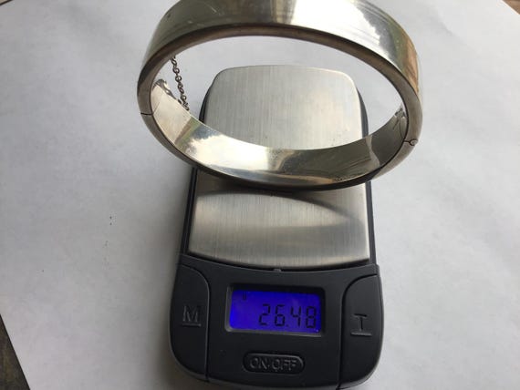 Sterling bangle bracelet engraved pattern front f… - image 5