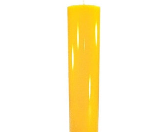 3 x 12.5 Yellow Classic Hand-poured LARGE Unscented Pillar Candles Solid Color