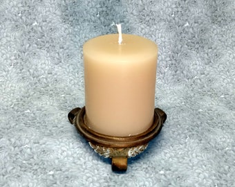3 x 3.5 Bone Buff Classic Hand-poured Unscented Pillar Candles Solid Color
