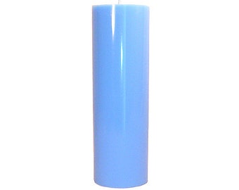 3 x 9.5 Light Blue Classic Hand-poured Unscented Pillar Candles Solid Color