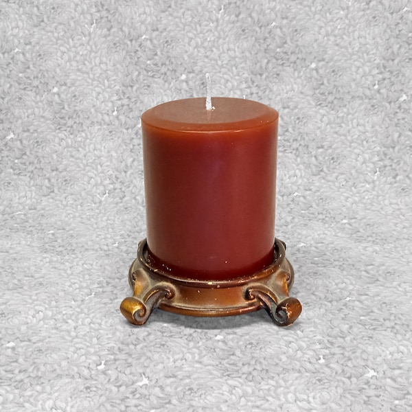 3 x 3.5 Brown Classic Hand-poured Unscented Pillar Candles Solid Color