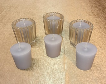 Silver Gray Classic Hand-poured Unscented Votive Candles