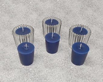 Dark Blue Classic Hand-poured Unscented Votive Candles