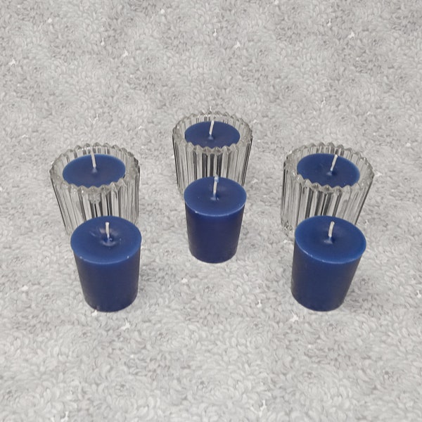 Dark Blue Classic Hand-poured Unscented Votive Candles