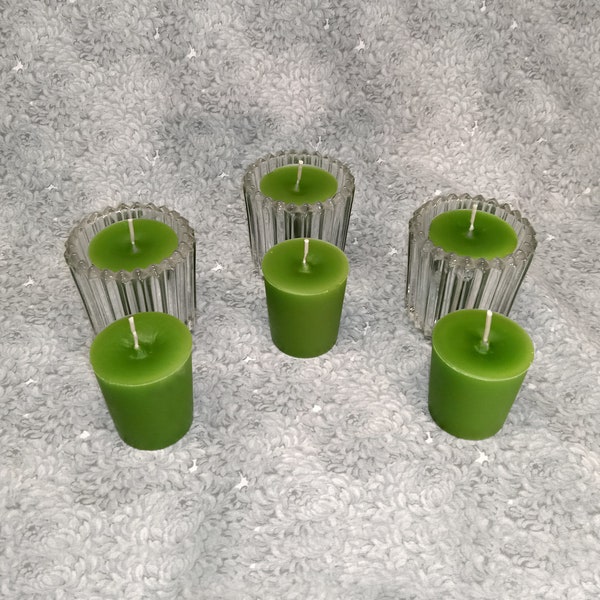 Green Classic Hand-poured Unscented Votive Candles