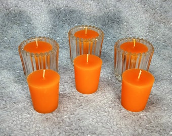 Orange Classic Hand-poured Unscented Votive Candles