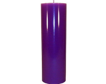 3 x 9.5 Purple Classic Hand-poured Unscented Pillar Candles Solid Color