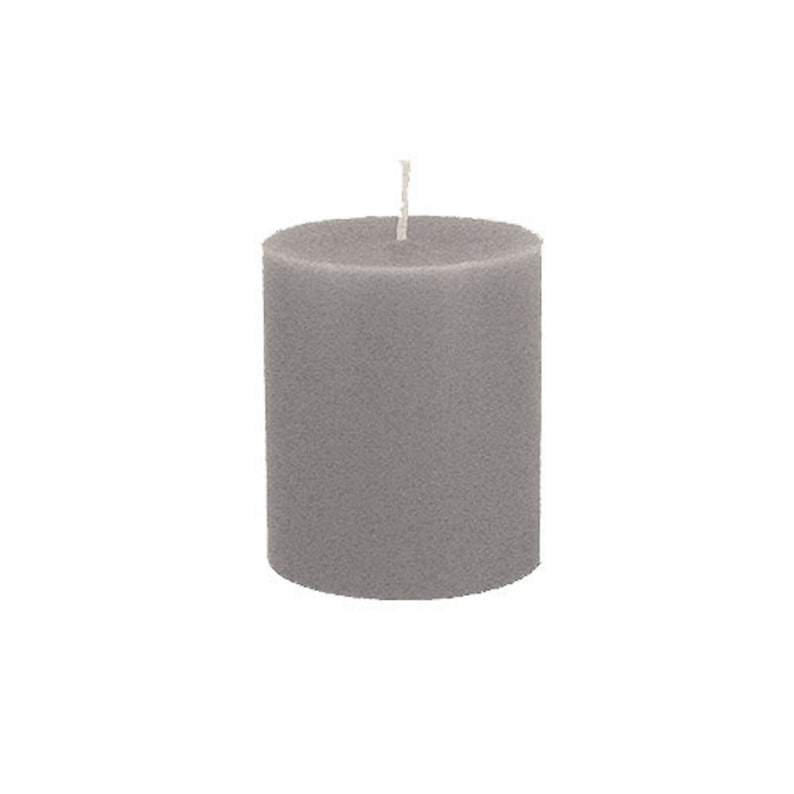 3 x 3.5 Silver Gray Classic Hand-poured Unscented Pillar Candles Solid Color image 1