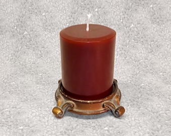 3 x 3.5 Dark Red Classic Hand-poured Unscented Pillar Candles Solid Color