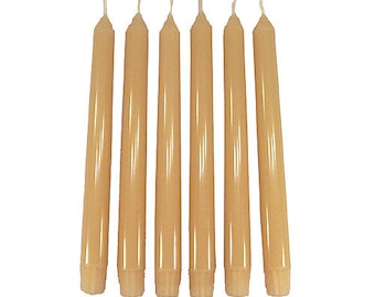 6 Bone Buff Classic Hand-poured Unscented Taper Candles