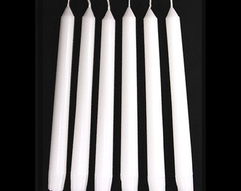 6 Angel White Classic Hand-poured Unscented Taper Candles