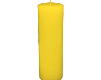 3 x 9.5 Yellow Classic Hand-poured Unscented Pillar Candles Solid Color