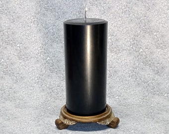 3 x 6.5 Black Classic Hand-poured Unscented Pillar Candles Solid Color