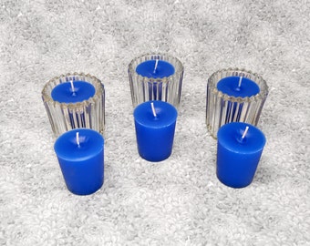 Blue Classic Hand-poured Unscented Votive Candles