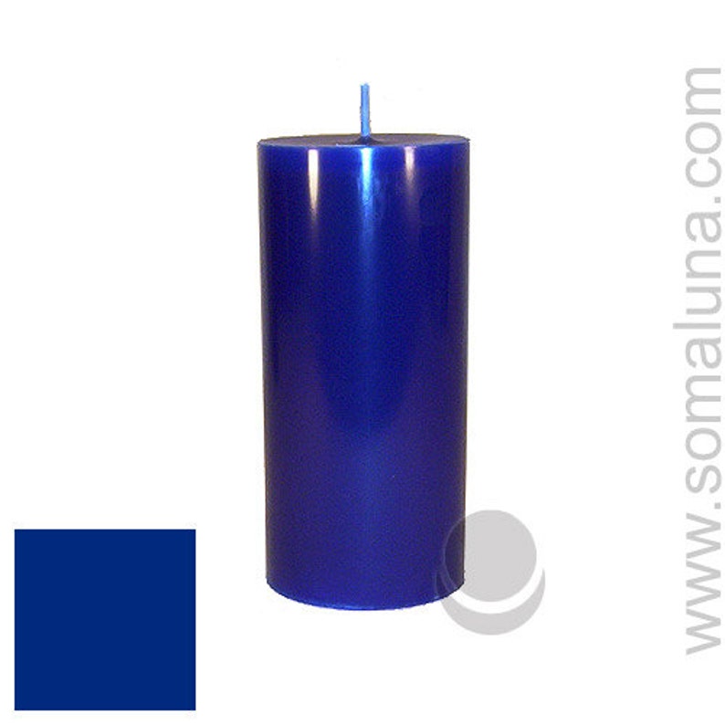 3 X 6.5 Dark Blue Classic Handpoured Unscented Pillar Candles Etsy