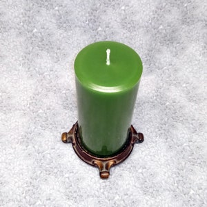 3 x 6.5 Green Classic Hand-poured Unscented Pillar Candles Solid Color image 2
