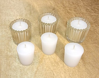 White Classic Hand-poured Unscented Votive Candles
