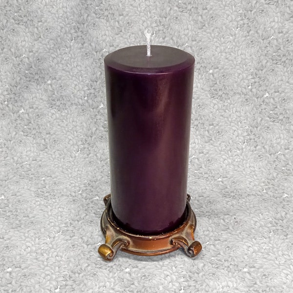 3 x 6.5 Eggplant Classic Hand-poured Unscented Pillar Candles Solid Color