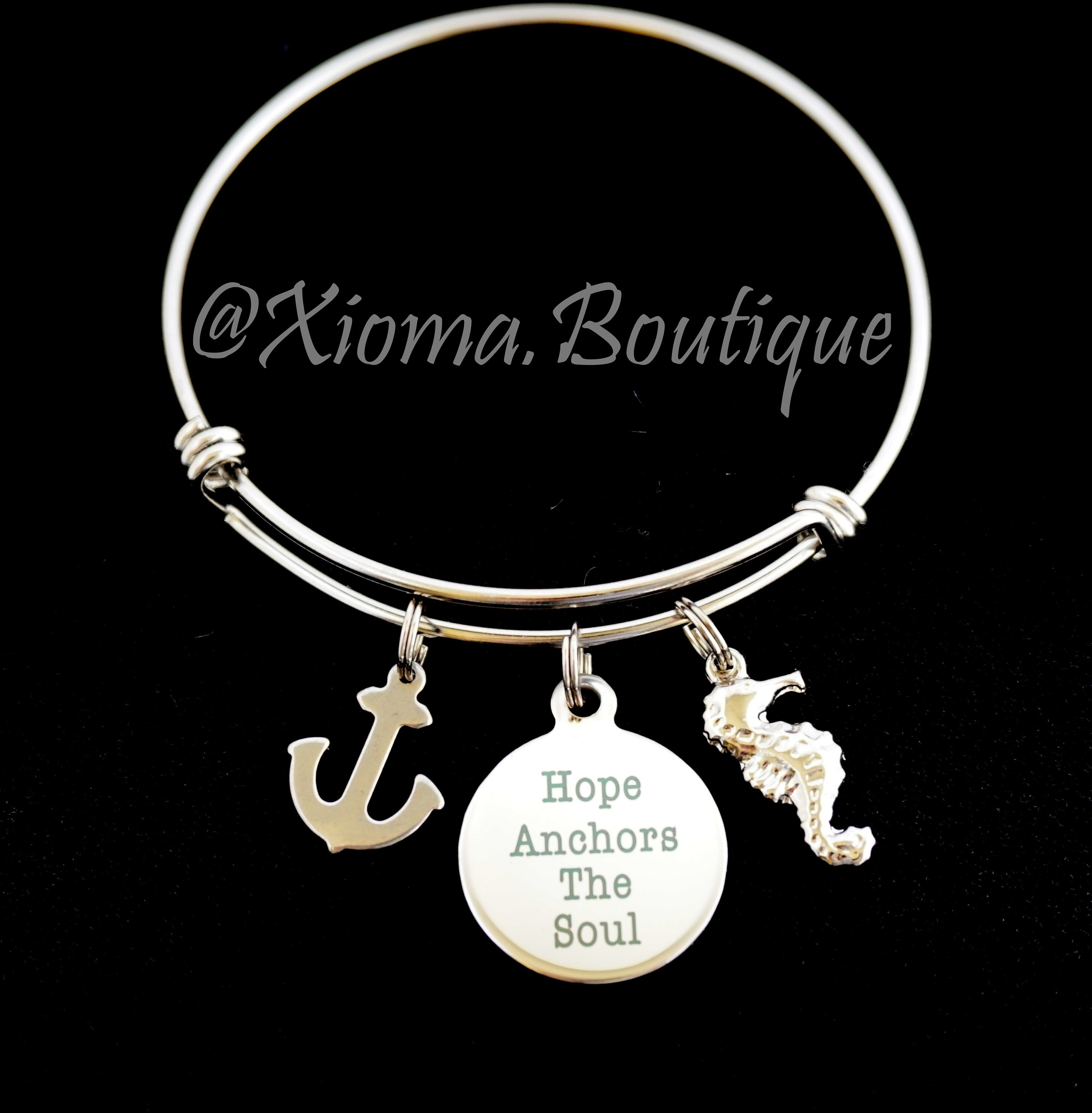 Hope Anchors the Soul Stainless Steel Bangle Bracelet Etsy