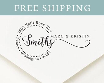 Return Address Stamp, Modern Calligraphy Return Address Stamp,Wedding Address Stamp, Personalised Stamp,Self-Ink Address Stamp (S54)