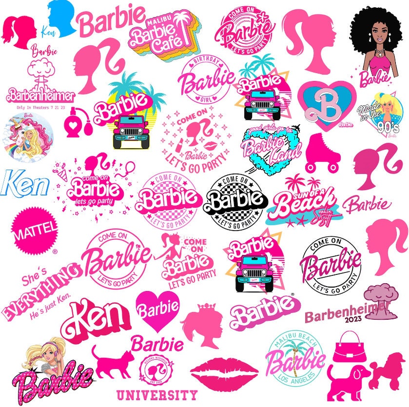 Pegatinas: Pink  Barbie party decorations, Happy birthday logo, Princess  sticker