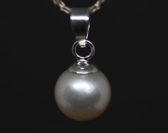 SüdseePerle Anhänger High Luster Silber Perlen Halskette Minimalistischer Perlenschmuck OzeanPerle Runde Perlen Schmuck Brautjungfer Geschenk für Teenager