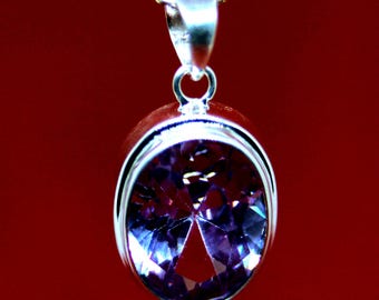 Amethyst Anhänger: 925 Sterling Silber, Februar Geburtsstein