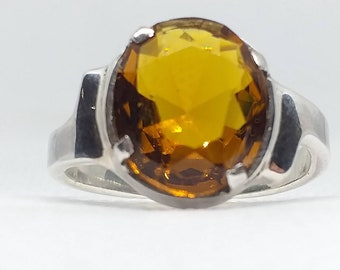 Topaz And Sterling Silver Ring Natural Topaz .925 Sterling Silver Jewelry Fine Topaz Gemstone And Solid Silver Jewelty Topaz Ring For Him