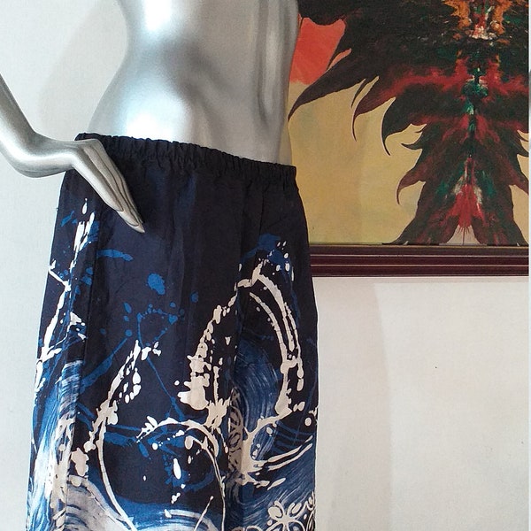 Cotton Batik Lounge Pants Unisex Handprinted Wax Resist Cotton Baggy Wide Leg Hippy Pants Stay At Home Clothes Boho Ethnic Flared Yoga Pants